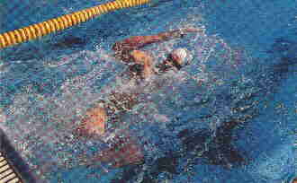 Fall Back-Head and torso lunge backwards; the hand recovers over the water and beside the ear
