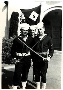 Quartermaster Price (right) in boot camp in San Diego in May 1950